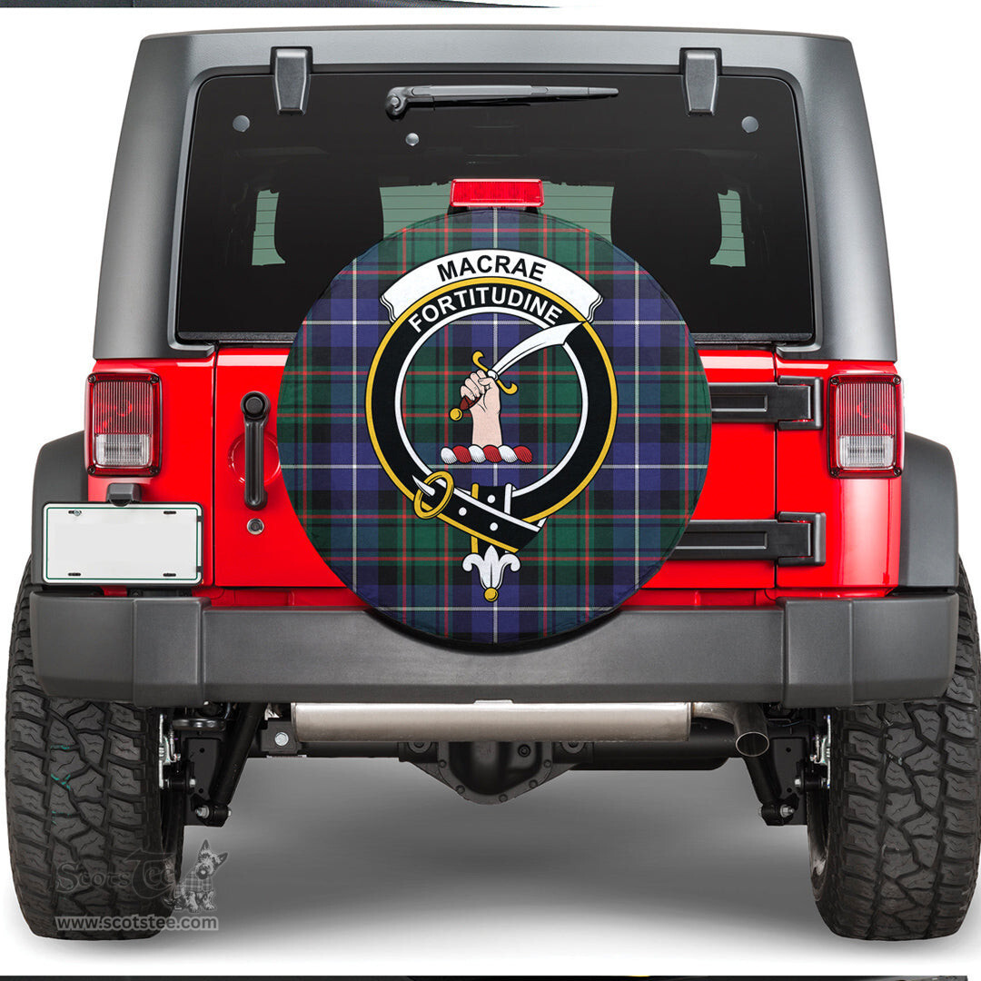 Scottish MacRae Hunting Modern Clan Tartan Crest Spare Tire Cover - Show Your Clan Pride