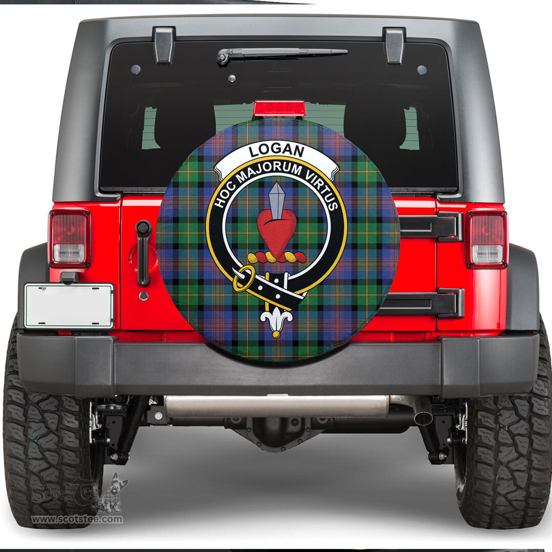 Scottish Logan Ancient Clan Tartan Crest Spare Tire Cover - Show Your Clan Pride