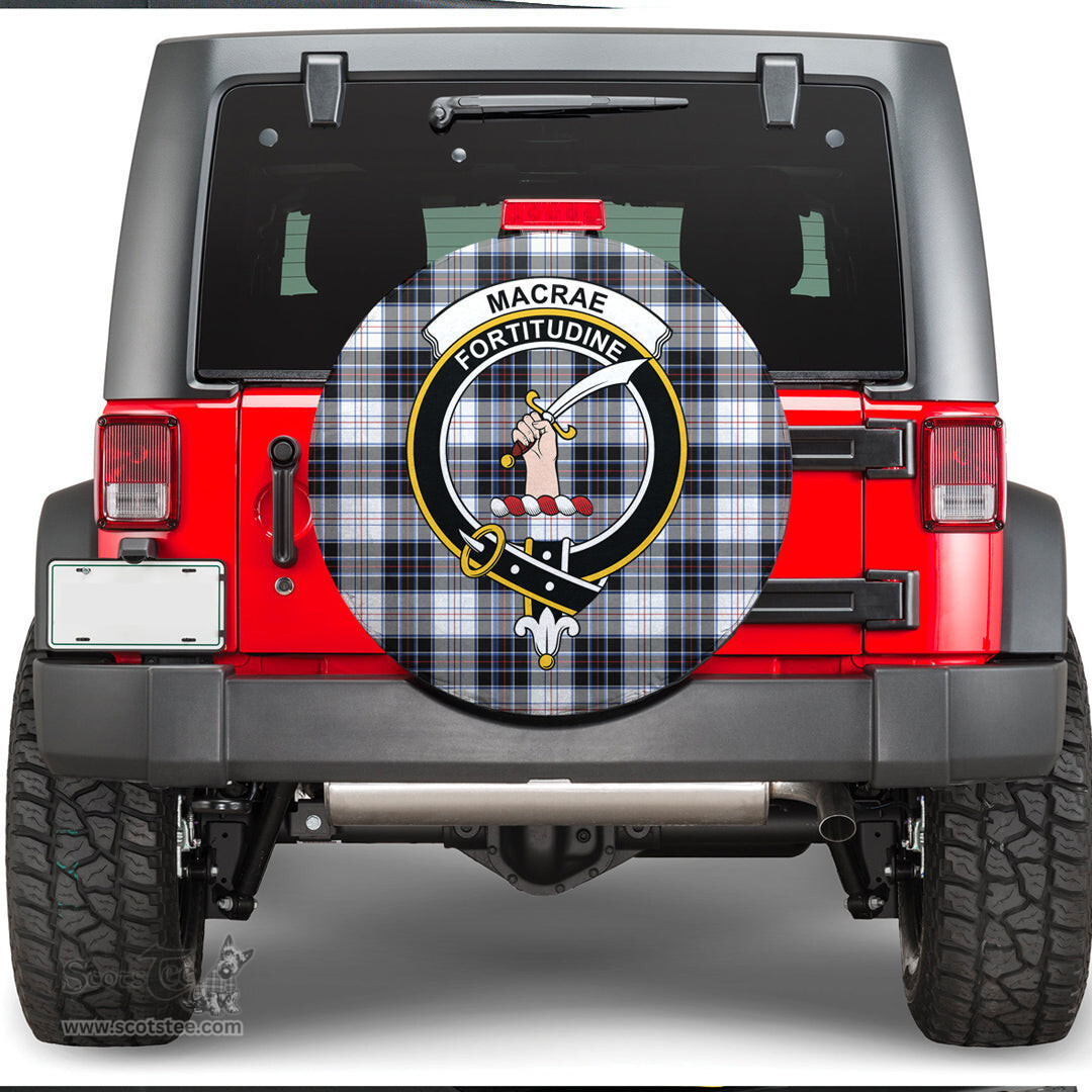Scottish MacRae Dress Modern Clan Tartan Crest Spare Tire Cover - Show Your Clan Pride