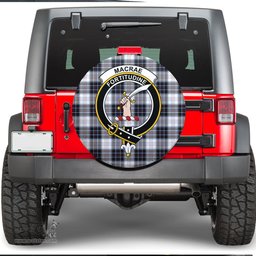 Scottish MacRae Dress Modern Clan Tartan Crest Spare Tire Cover - Show Your Clan Pride