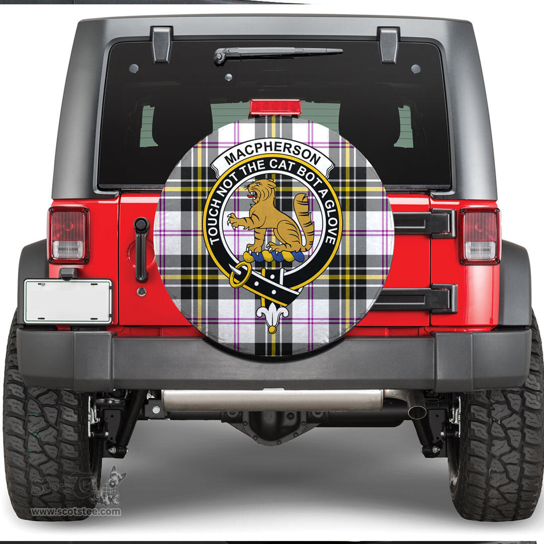 Scottish MacPherson Dress Modern Clan Tartan Crest Spare Tire Cover - Show Your Clan Pride