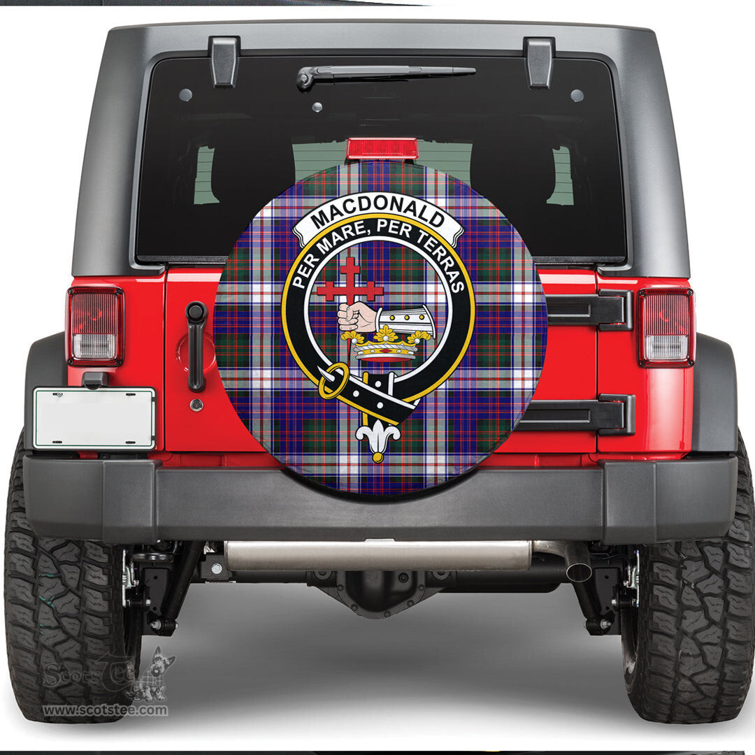 Scottish MacDonald Dress Modern Clan Tartan Crest Spare Tire Cover - Show Your Clan Pride
