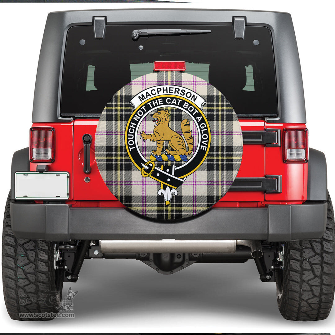 Scottish MacPherson Dress Ancient Clan Tartan Crest Spare Tire Cover - Show Your Clan Pride