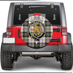 Scottish MacPherson Dress Ancient Clan Tartan Crest Spare Tire Cover - Show Your Clan Pride