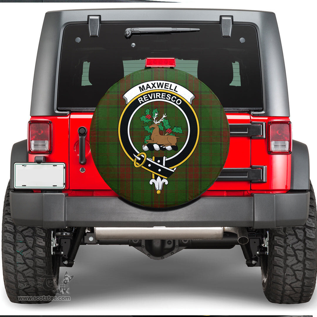 Scottish Maxwell Hunting Clan Tartan Crest Spare Tire Cover - Show Your Clan Pride
