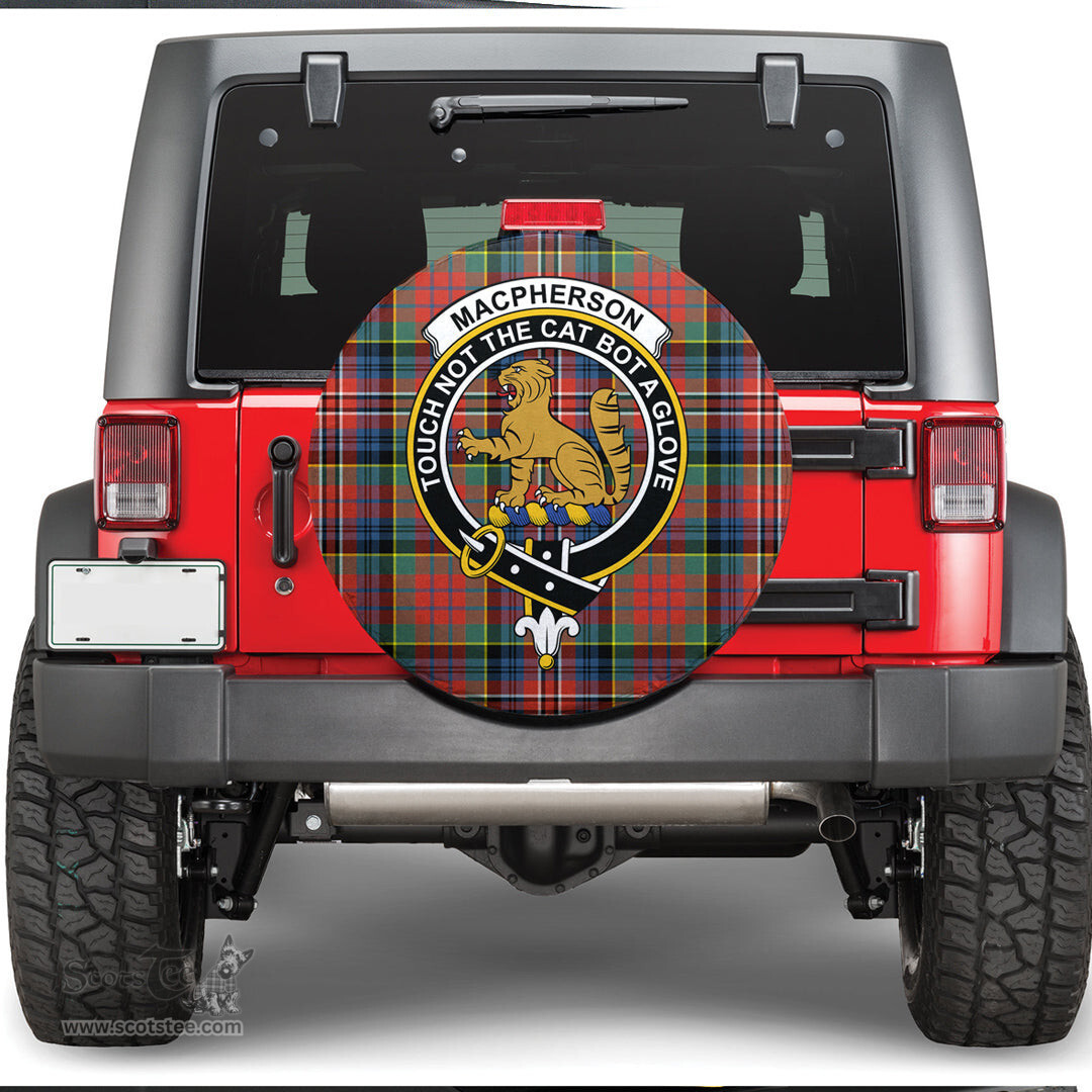 Scottish MacPherson Ancient Clan Tartan Crest Spare Tire Cover - Show Your Clan Pride