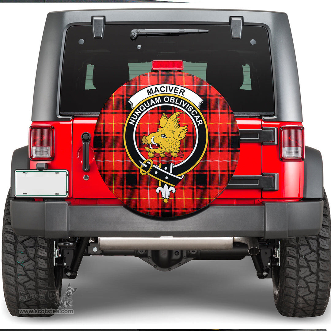 Scottish MacIver Modern Clan Tartan Crest Spare Tire Cover - Show Your Clan Pride