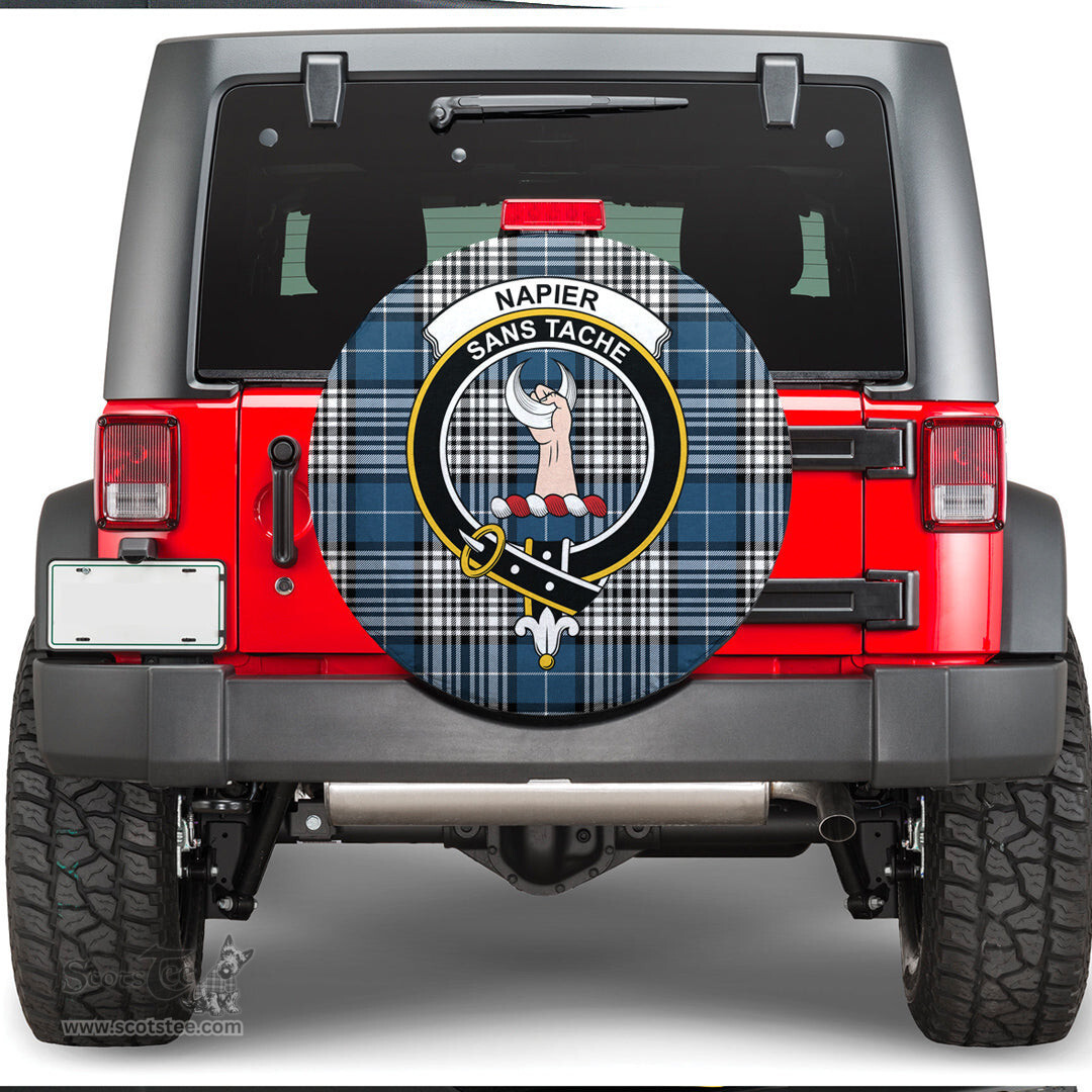 Scottish Napier Modern Clan Tartan Crest Spare Tire Cover - Show Your Clan Pride