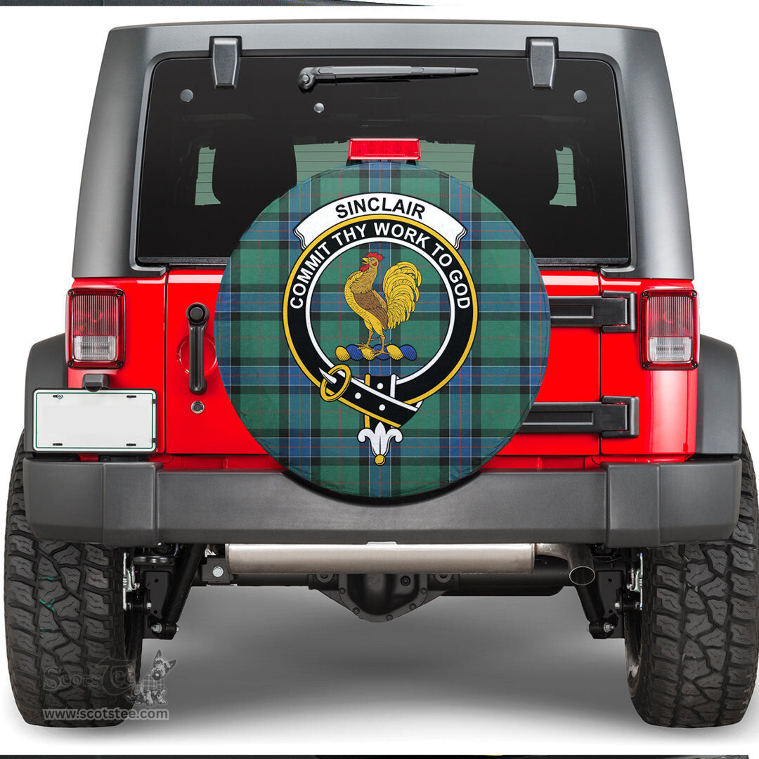 Scottish Sinclair Hunting Ancient Clan Tartan Crest Spare Tire Cover - Show Your Clan Pride