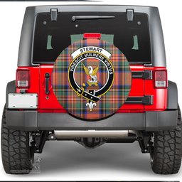 Scottish Stewart Royal Ancient Clan Tartan Crest Spare Tire Cover - Show Your Clan Pride