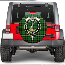 Scottish Wallace Hunting Green Clan Tartan Crest Spare Tire Cover - Show Your Clan Pride