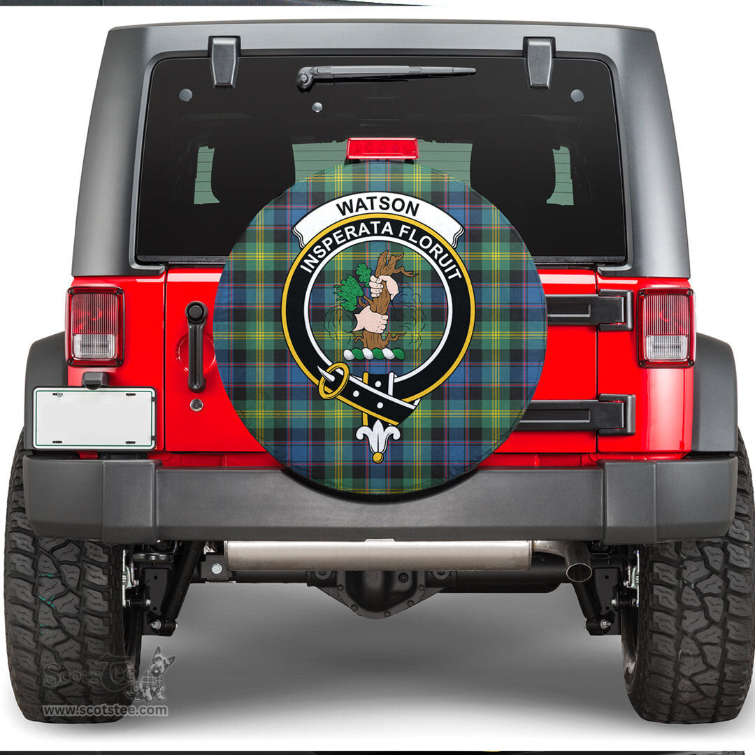 Scottish Watson Ancient Clan Tartan Crest Spare Tire Cover - Show Your Clan Pride