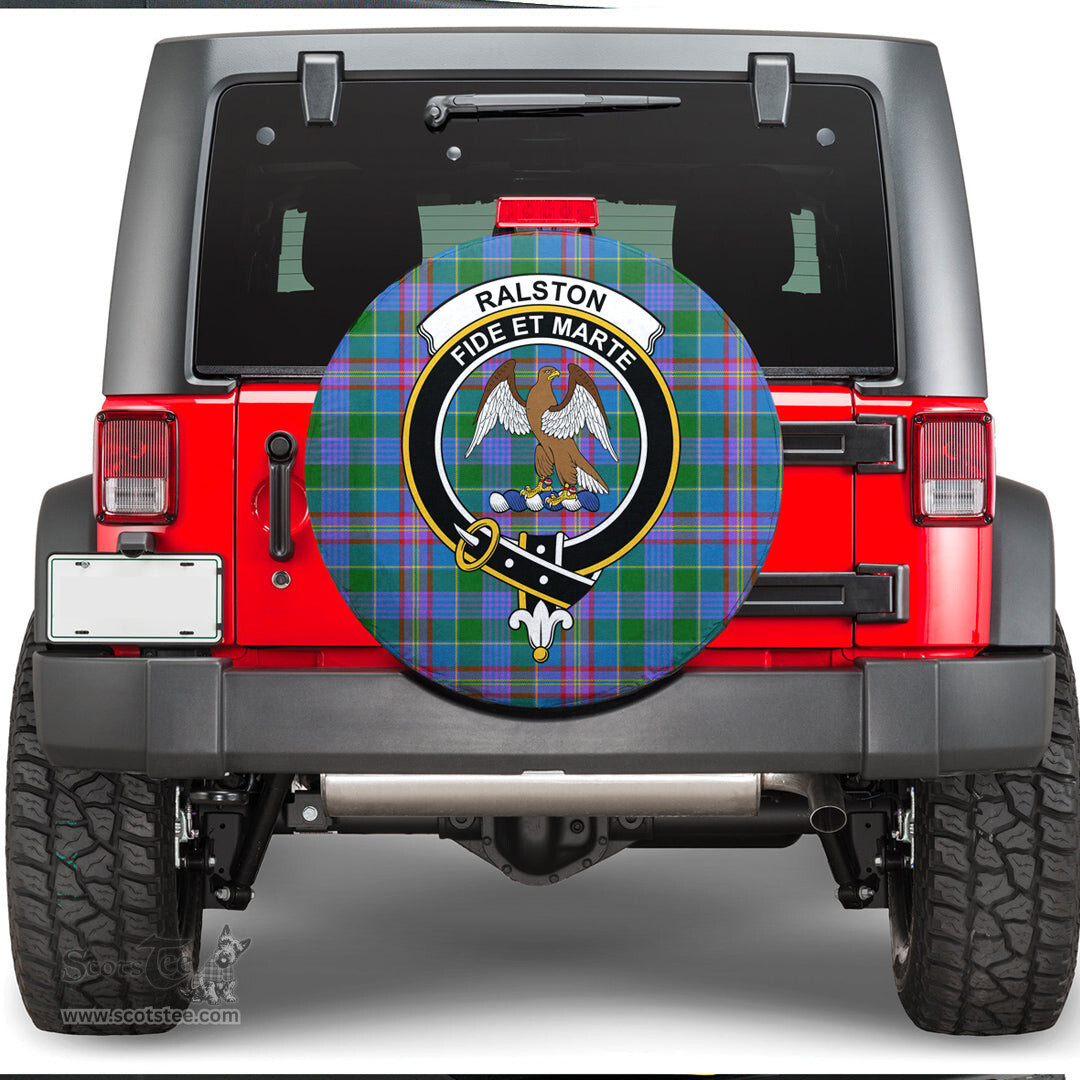 Scottish Ralston Clan Tartan Crest Spare Tire Cover - Show Your Clan Pride
