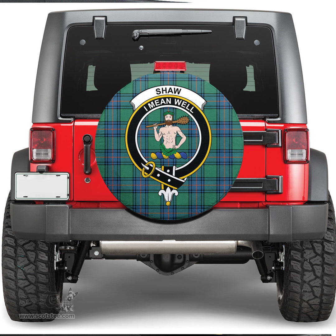 Scottish Shaw Ancient Clan Tartan Crest Spare Tire Cover - Show Your Clan Pride