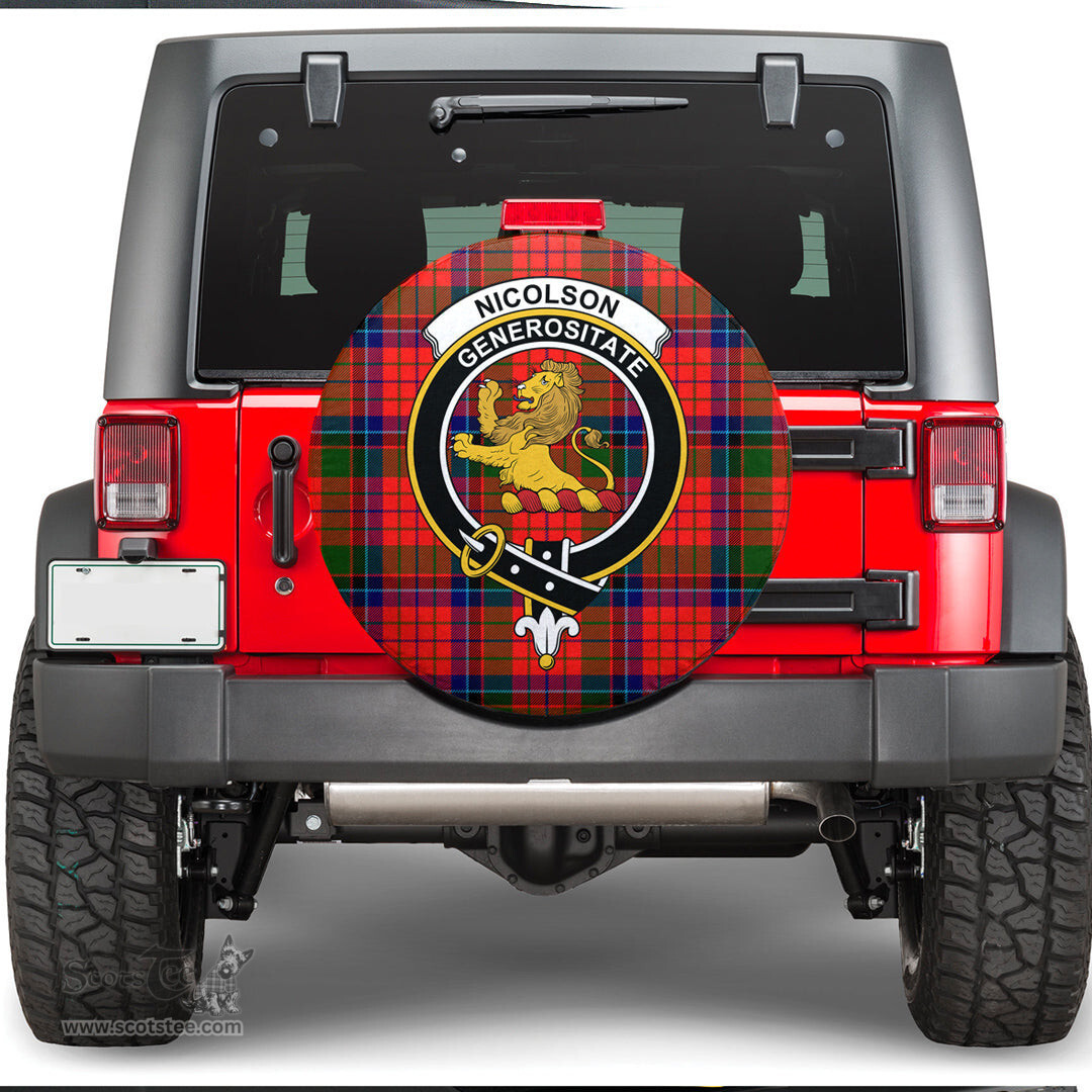 Scottish Nicolson Modern Clan Tartan Crest Spare Tire Cover - Show Your Clan Pride