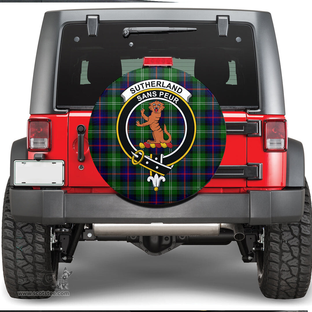 Scottish Sutherland Modern Clan Tartan Crest Spare Tire Cover - Show Your Clan Pride