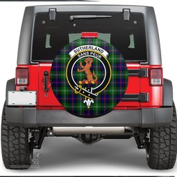 Scottish Sutherland Modern Clan Tartan Crest Spare Tire Cover - Show Your Clan Pride