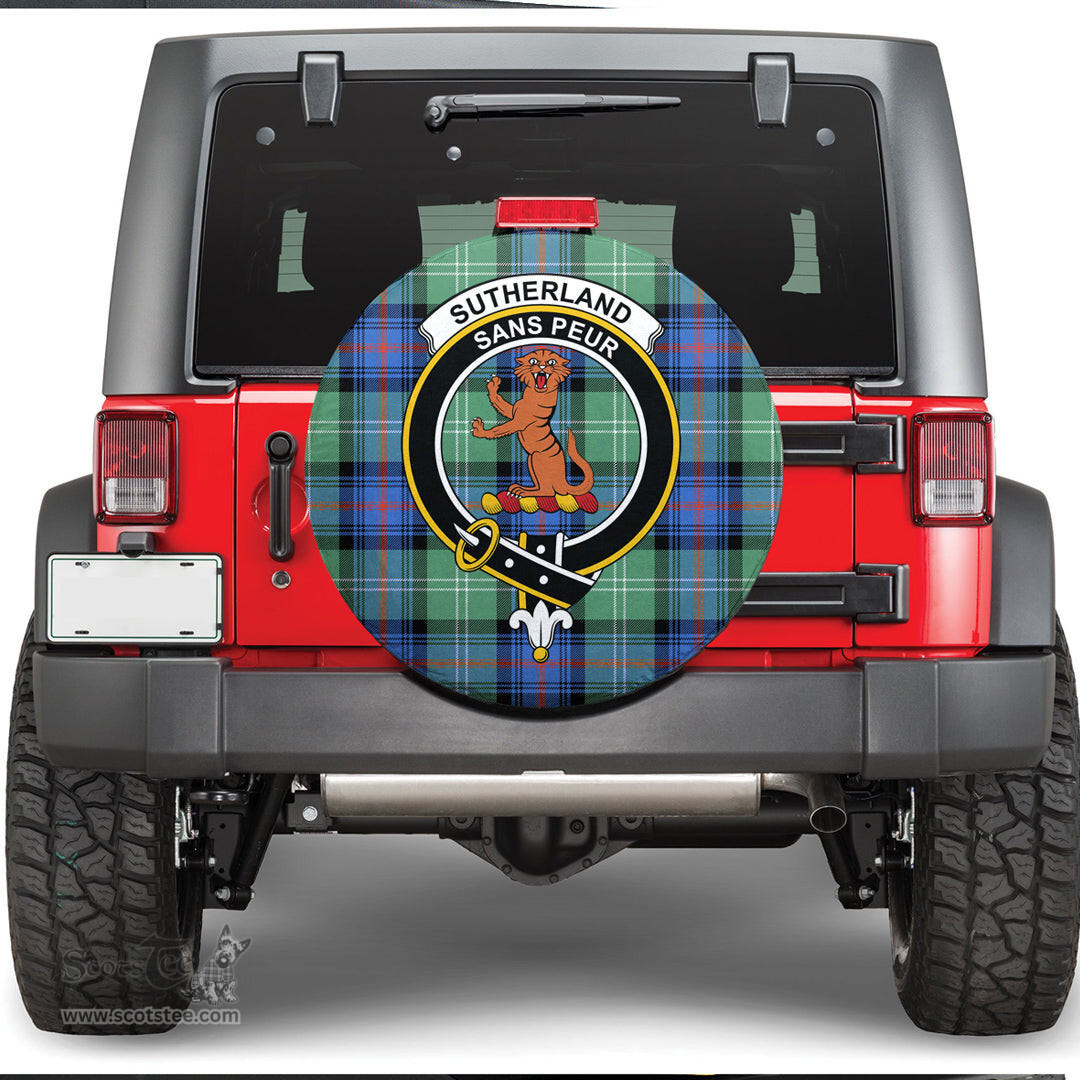 Scottish Sutherland Old Ancient Clan Tartan Crest Spare Tire Cover - Show Your Clan Pride