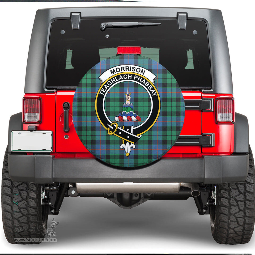 Scottish Morrison Ancient Clan Tartan Crest Spare Tire Cover - Show Your Clan Pride