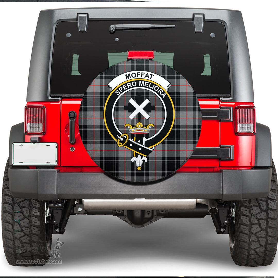 Scottish Moffat Modern Clan Tartan Crest Spare Tire Cover - Show Your Clan Pride
