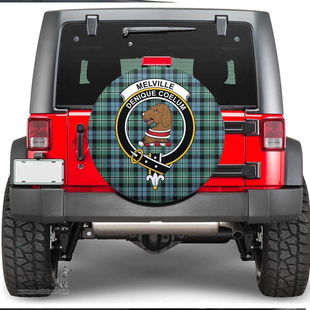 Scottish Melville Clan Tartan Crest Spare Tire Cover - Show Your Clan Pride