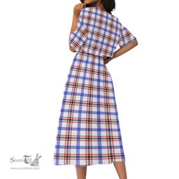 Scottish Boswell Modern Tartan Womens Elastic Waist Dress Tartan Plaid Dress