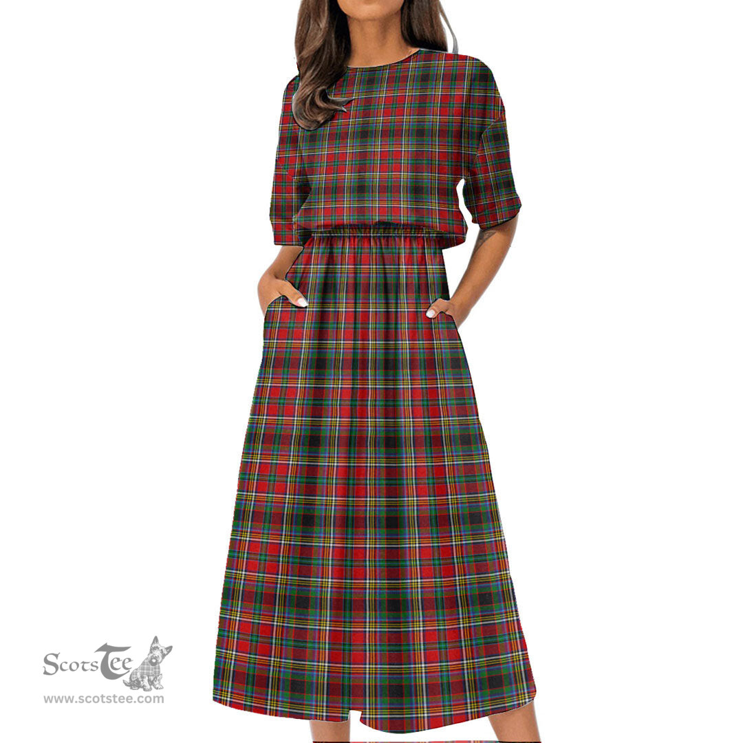 Scottish Anderson of Arbrake Tartan Womens Elastic Waist Dress Tartan Plaid Dress