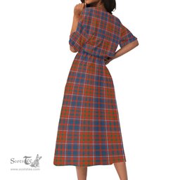 Scottish Cameron of Lochiel Ancient Tartan Womens Elastic Waist Dress Tartan Plaid Dress