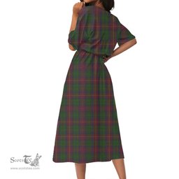 Scottish Cairns Tartan Crest Womens Elastic Waist Dress Tartan Plaid Dress