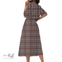 Scottish Borthwick Dress Ancient Tartan Crest Womens Elastic Waist Dress Tartan Plaid Dress