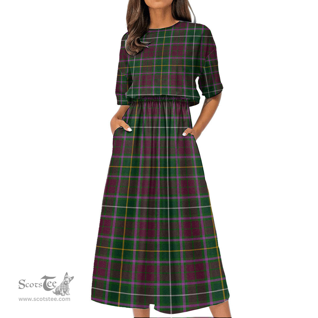Scottish Crosbie Tartan Womens Elastic Waist Dress Tartan Plaid Dress