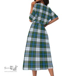 Scottish Campbell Dress Tartan Womens Elastic Waist Dress Tartan Plaid Dress