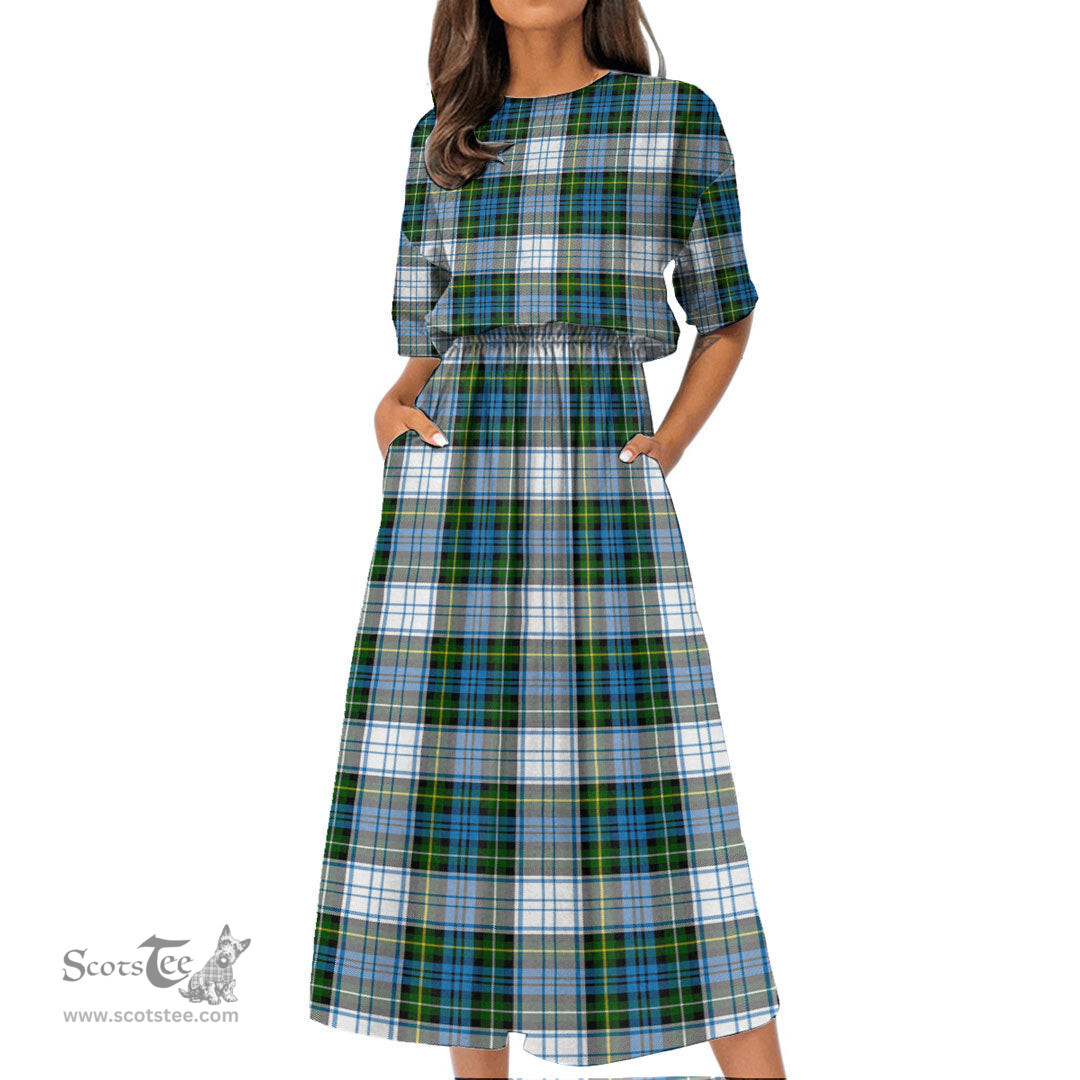 Scottish Campbell Dress Tartan Womens Elastic Waist Dress Tartan Plaid Dress
