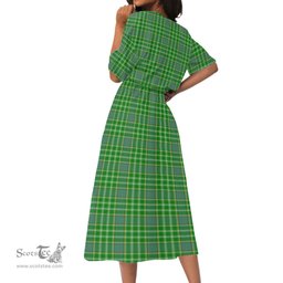 Scottish Currie Tartan Womens Elastic Waist Dress Tartan Plaid Dress