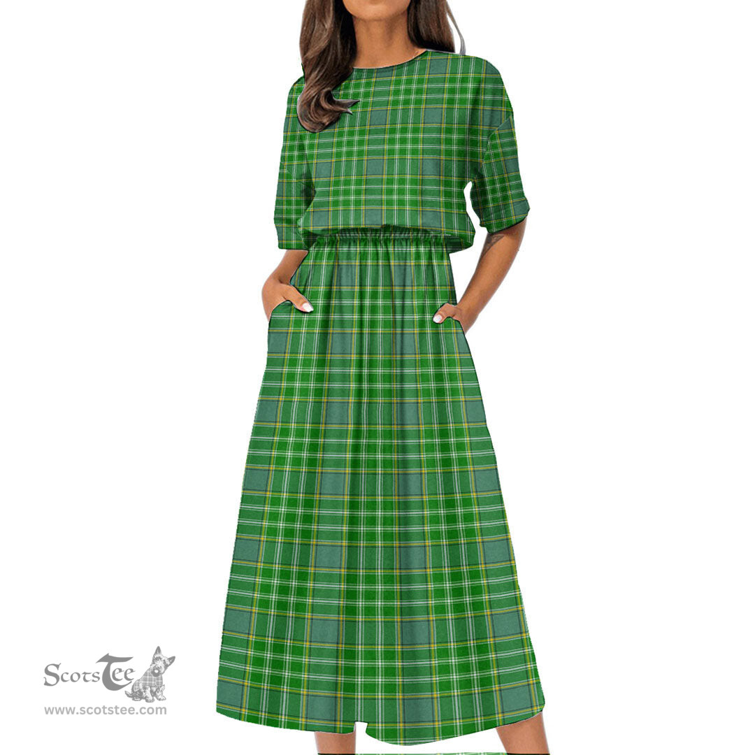Scottish Currie Tartan Womens Elastic Waist Dress Tartan Plaid Dress