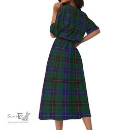 Scottish Davidson Modern Tartan Womens Elastic Waist Dress Tartan Plaid Dress