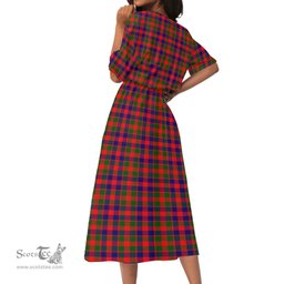 Scottish Gow Modern Tartan Womens Elastic Waist Dress Tartan Plaid Dress