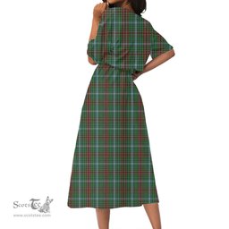 Scottish Gayre Tartan Crest Womens Elastic Waist Dress Tartan Plaid Dress