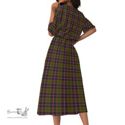 Scottish Cochrane Modern Tartan Womens Elastic Waist Dress Tartan Plaid Dress