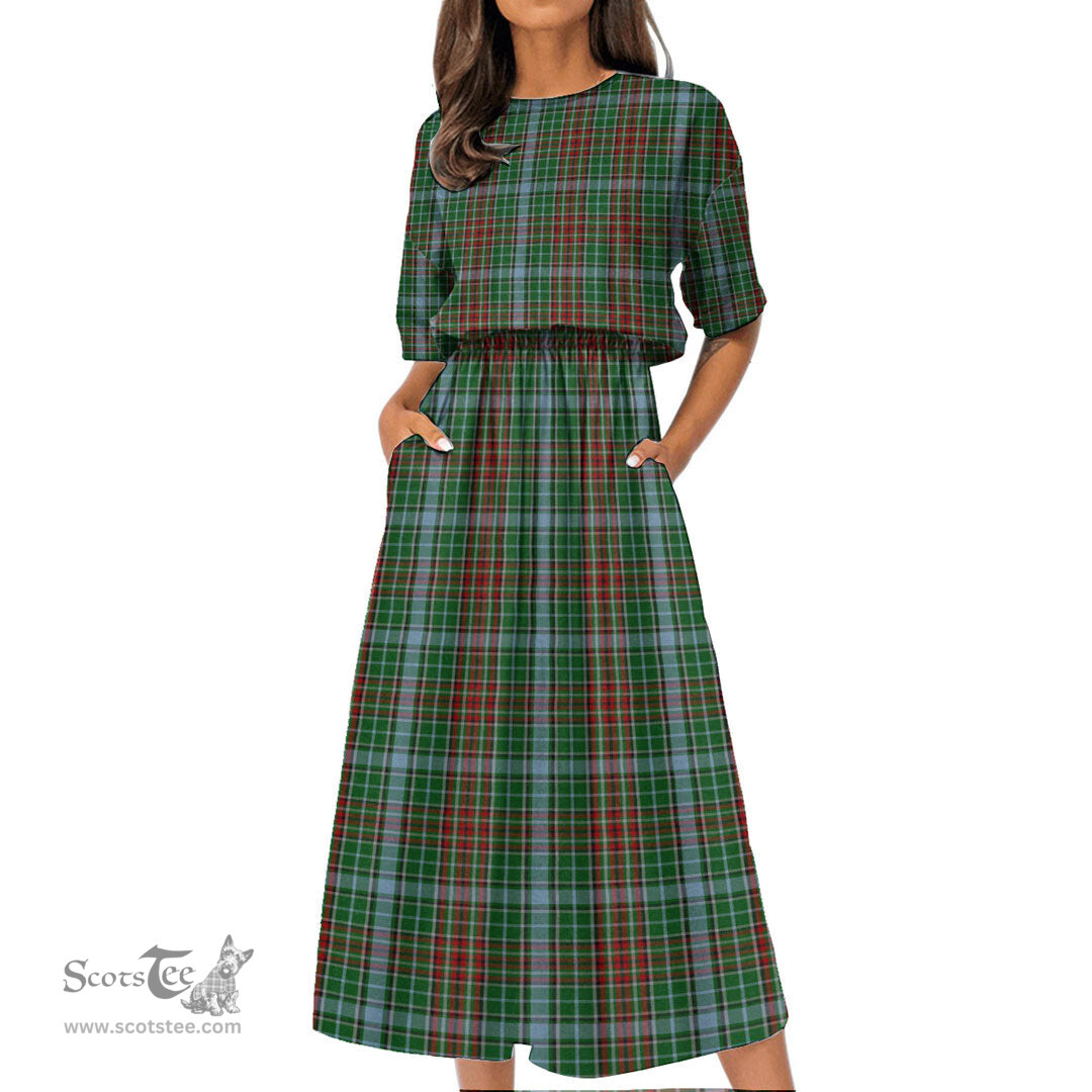 Scottish Gayre Tartan Womens Elastic Waist Dress Tartan Plaid Dress