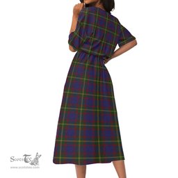 Scottish Durie Tartan Womens Elastic Waist Dress Tartan Plaid Dress