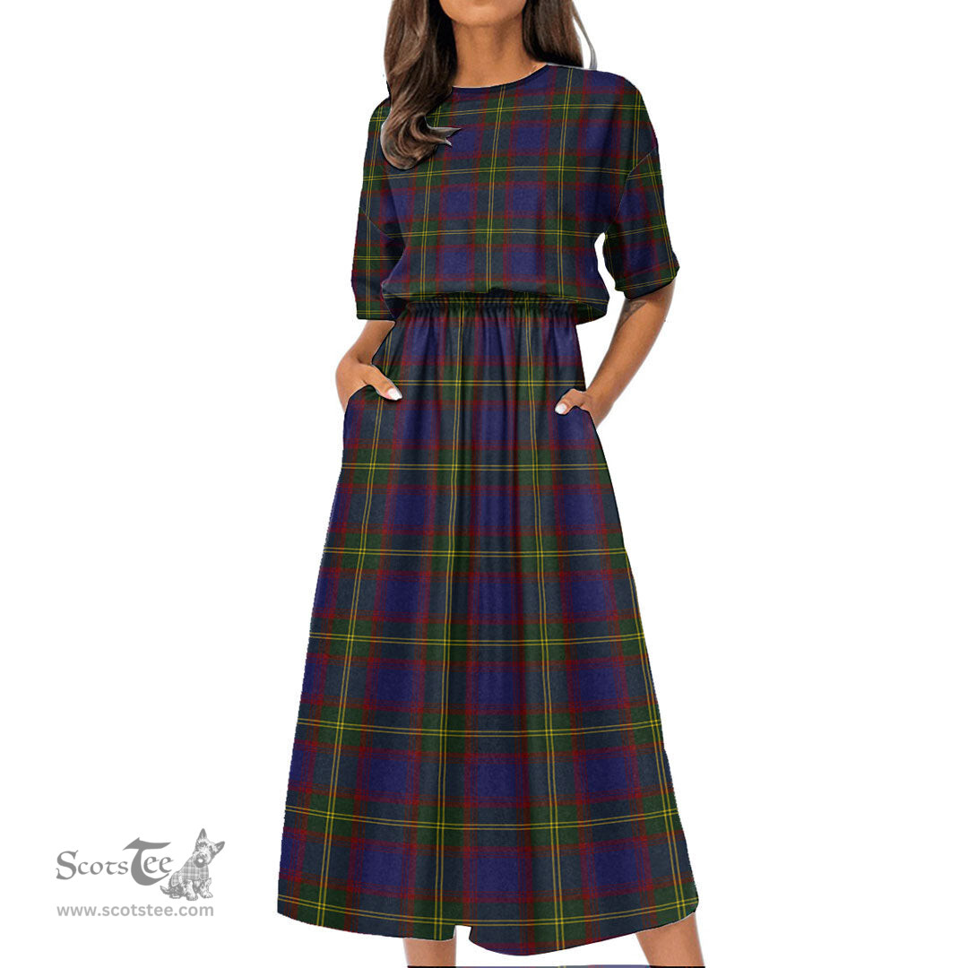 Scottish Durie Tartan Womens Elastic Waist Dress Tartan Plaid Dress