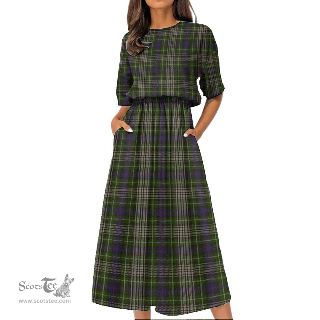 Scottish Davidson Tulloch Dress Tartan Womens Elastic Waist Dress Tartan Plaid Dress