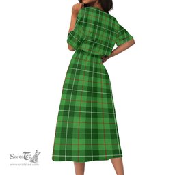 Scottish Galloway District Tartan Womens Elastic Waist Dress Tartan Plaid Dress