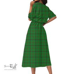 Scottish Don (Tribe-of-Mar) Tartan Crest Womens Elastic Waist Dress Tartan Plaid Dress