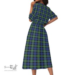 Scottish Campbell Argyll Ancient Tartan Womens Elastic Waist Dress Tartan Plaid Dress