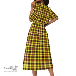 Scottish Jardine Tartan Womens Elastic Waist Dress Tartan Plaid Dress