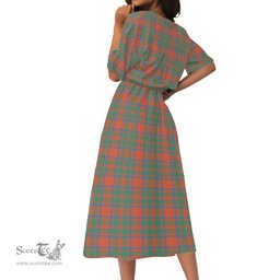 Scottish MacKintosh Ancient Tartan Womens Elastic Waist Dress Tartan Plaid Dress