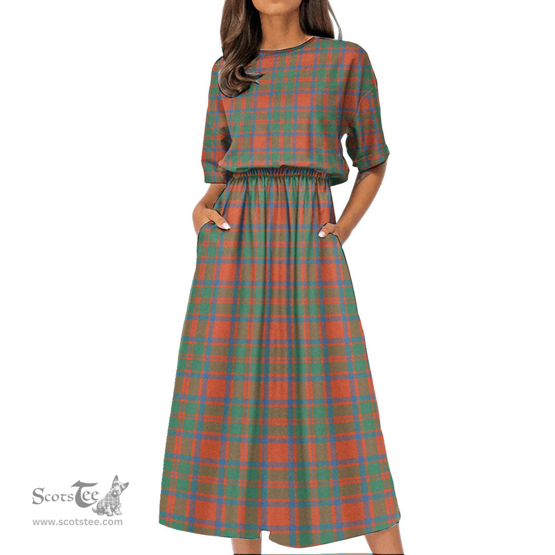 Scottish MacKintosh Ancient Tartan Womens Elastic Waist Dress Tartan Plaid Dress