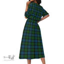 Scottish MacKay Modern Tartan Womens Elastic Waist Dress Tartan Plaid Dress
